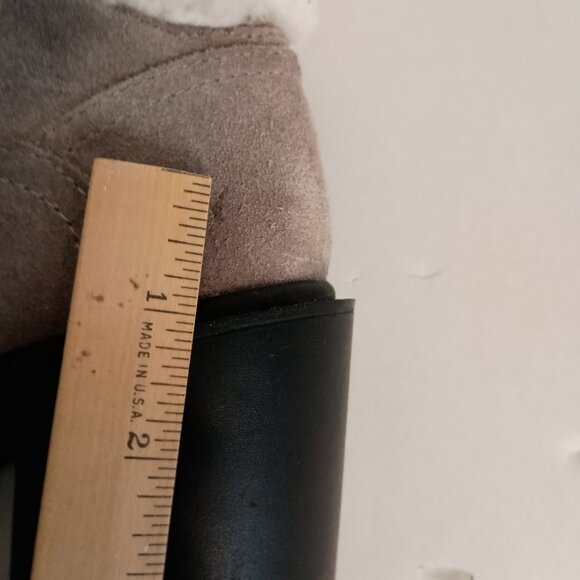 Marc Fisher Vacinta Gray Suede Shearling Heeled Combat Booties Women’s 6.5 - Picture 8 of 11